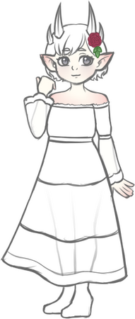 Eirwen (Coloured sketch, fullbody)